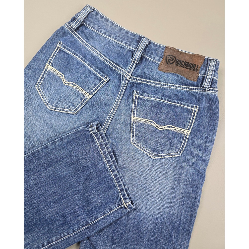 Rock & Roll Denim Double Barrel Relaxed Fit Straight Boot Jeans 29x32 Med Wash